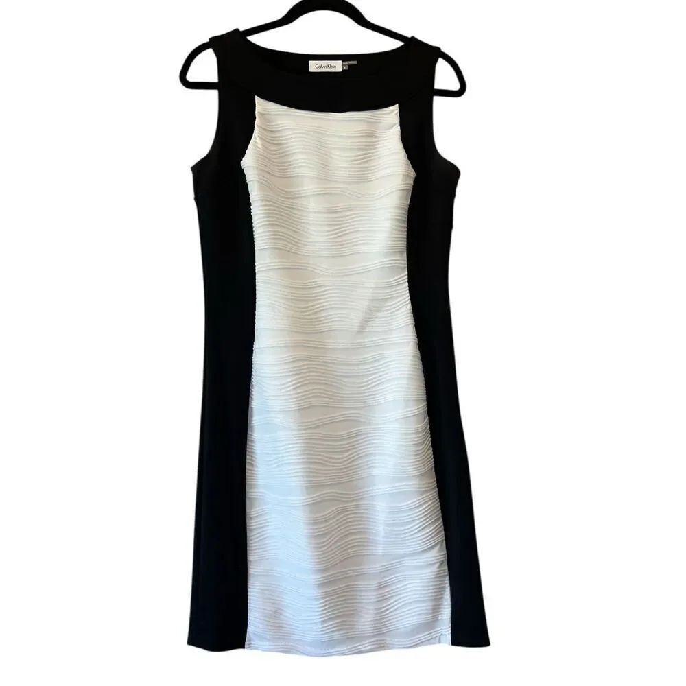 Calvin Klein Sheath Color Block Dress Size 8
